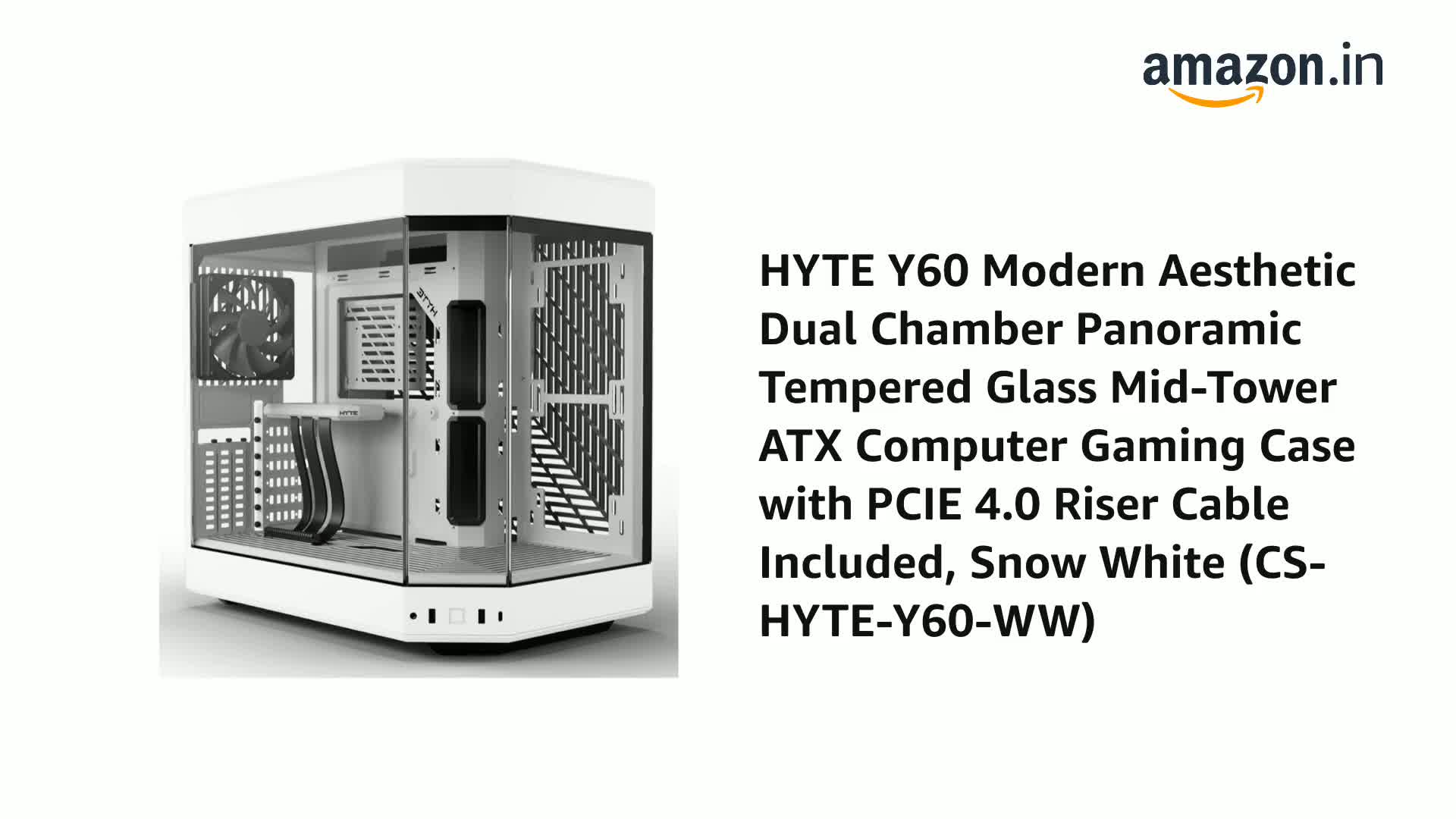 Amazon.in: Buy HYTE Y60 Modern Aesthetic Dual Chamber Panoramic
